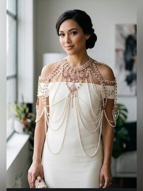 🚨 STUNNING Statement Pearl Body Harness - Bridal & Event Gown Accessory